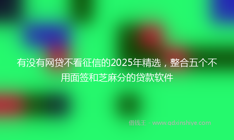 有没有网贷不看征信的2025年精选，整合五个不用面签和芝麻分的贷款软件