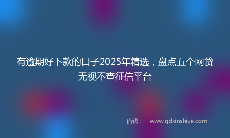 有逾期好下款的口子2025年精选，盘点五个网贷无视不查征信平台