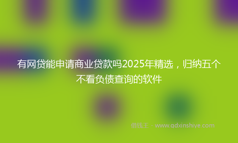 有网贷能申请商业贷款吗2025年精选，归纳五个不看负债查询的软件