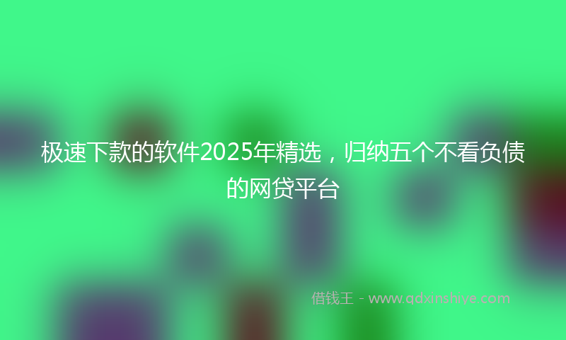极速下款的软件2025年精选,归纳五个不看负债的网贷平台