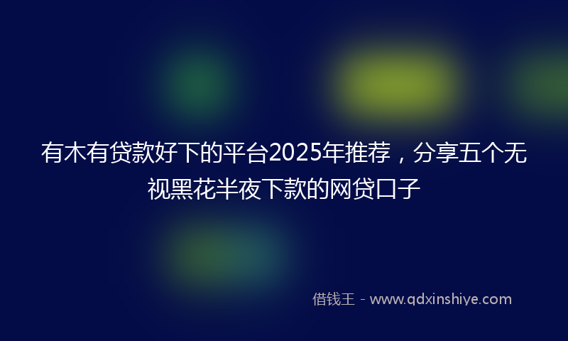 有木有贷款好下的平台2025年推荐，分享五个无视黑花半夜下款的网贷口子