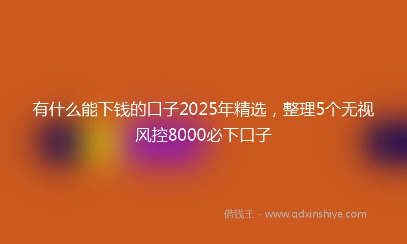 有什么能下钱的口子2025年精选，整理5个无视风控8000必下口子