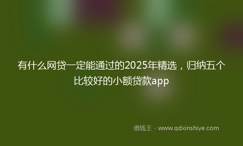 有什么网贷一定能通过的2025年精选，归纳五个比较好的小额贷款app