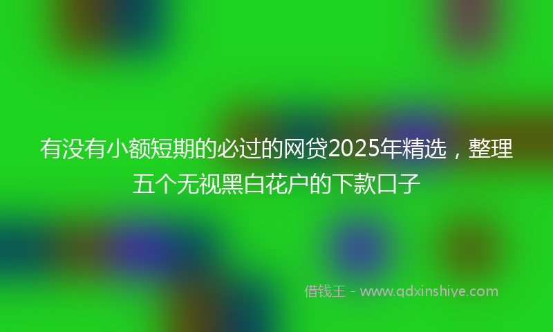 有没有小额短期的必过的网贷2025年精选，整理五个无视黑白花户的下款口子