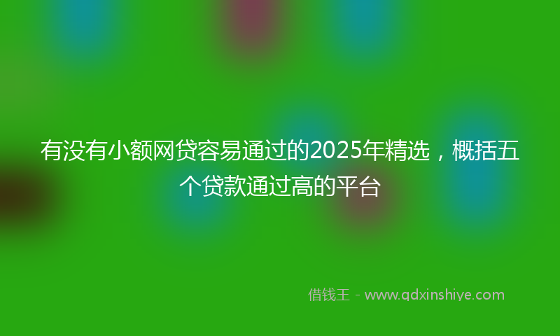 有没有小额网贷容易通过的2025年精选，概括五个贷款通过高的平台
