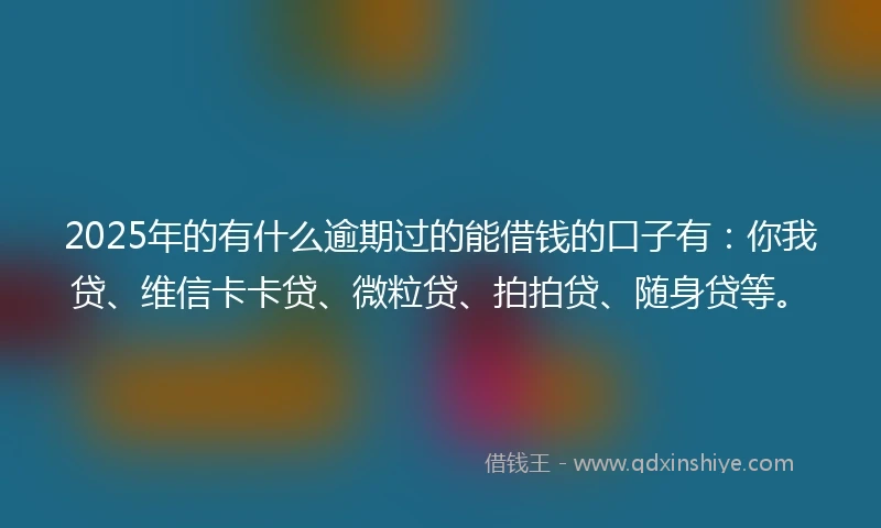 2025年的有什么逾期过的能借钱的口子有：你我贷、维信卡卡贷、微粒贷、拍拍贷、随身贷等。