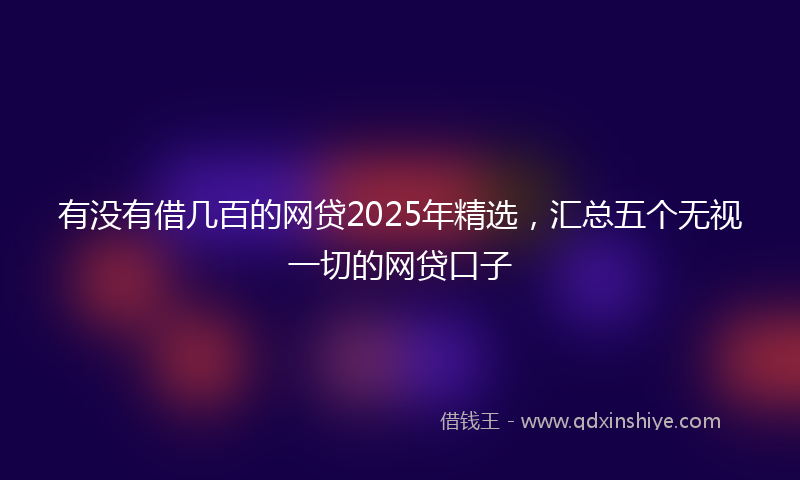 有没有借几百的网贷2025年精选，汇总五个无视一切的网贷口子