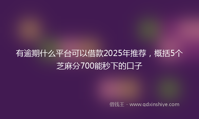 有逾期什么平台可以借款2025年推荐，概括5个芝麻分700能秒下的口子