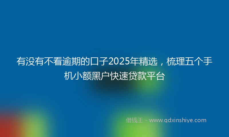 有没有不看逾期的口子2025年精选，梳理五个手机小额黑户快速贷款平台
