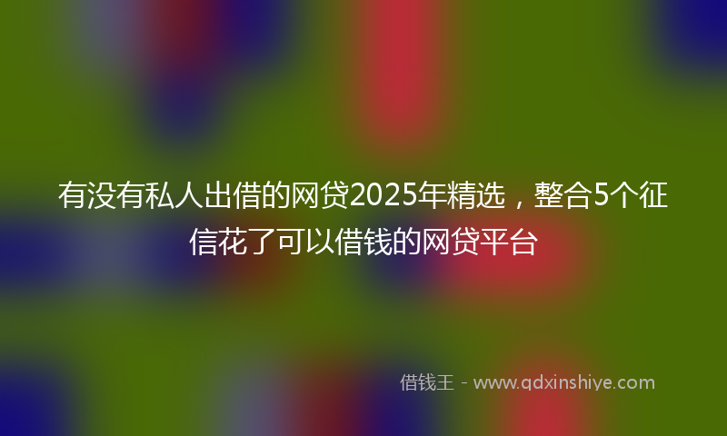 有没有私人出借的网贷2025年精选，整合5个征信花了可以借钱的网贷平台