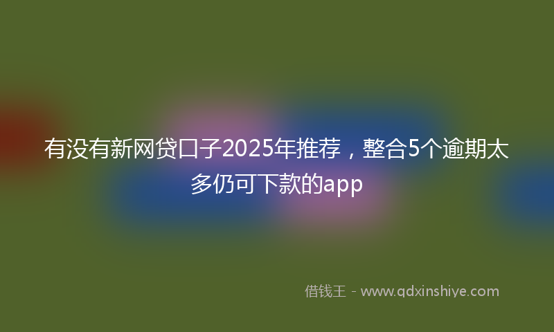 有没有新网贷口子2025年推荐，整合5个逾期太多仍可下款的app