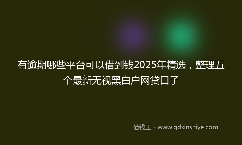有逾期哪些平台可以借到钱2025年精选，整理五个最新无视黑白户网贷口子