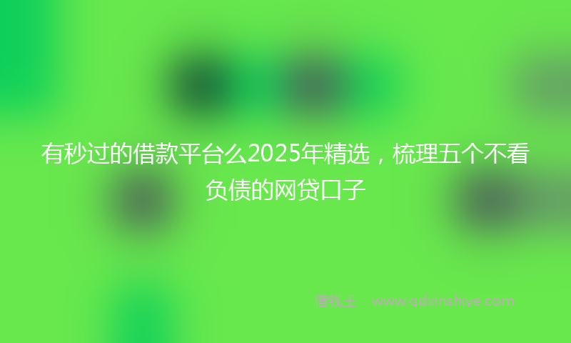 有秒过的借款平台么2025年精选，梳理五个不看负债的网贷口子