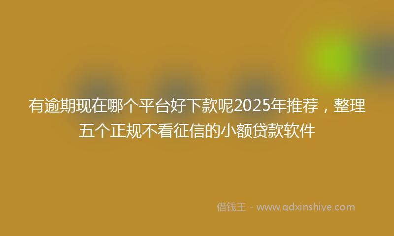 有逾期现在哪个平台好下款呢2025年推荐，整理五个正规不看征信的小额贷款软件