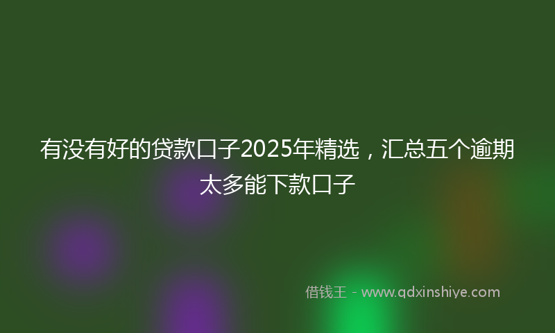 有没有好的贷款口子2025年精选，汇总五个逾期太多能下款口子