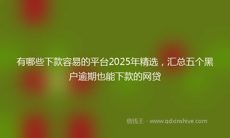 有哪些下款容易的平台2025年精选,汇总五个黑户逾期也能下款的网贷