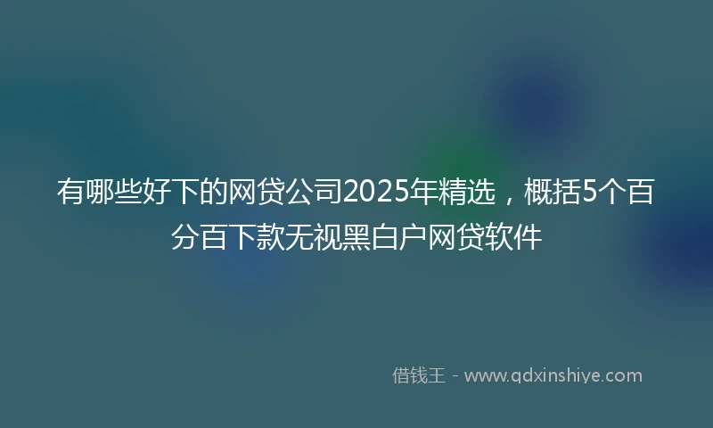 有哪些好下的网贷公司2025年精选,概括5个百分百下款无视黑白户网贷软件