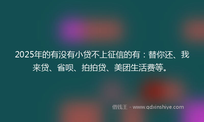 2025年的有没有小贷不上征信的有：替你还、我来贷、省呗、拍拍贷、美团生活费等。