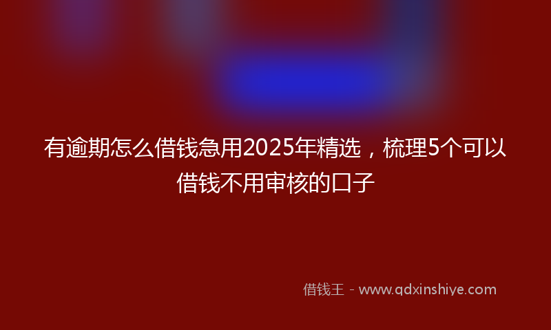 有逾期怎么借钱急用2025年精选，梳理5个可以借钱不用审核的口子