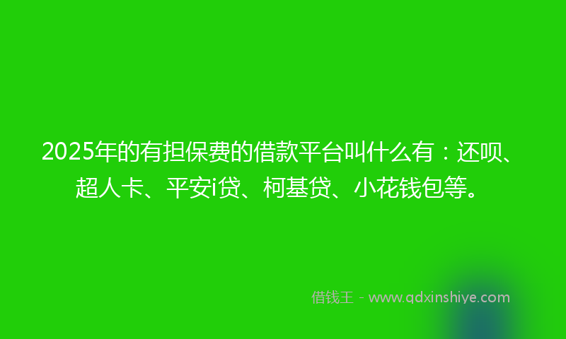 2025年的有担保费的借款平台叫什么有：还呗、超人卡、平安i贷、柯基贷、小花钱包等。