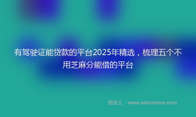 有驾驶证能贷款的平台2025年精选，梳理五个不用芝麻分能借的平台