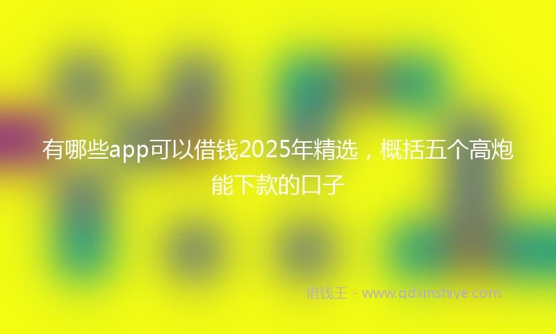 有哪些app可以借钱2025年精选，概括五个高炮能下款的口子