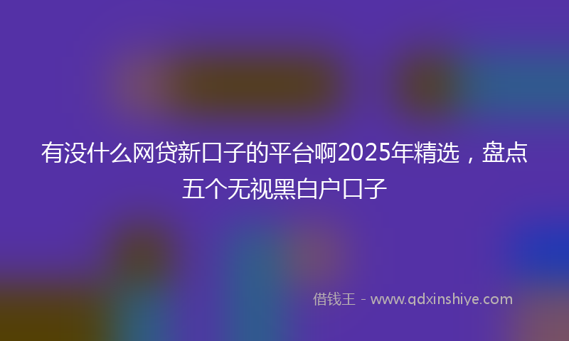 有没什么网贷新口子的平台啊2025年精选，盘点五个无视黑白户口子