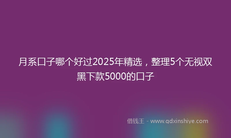 月系口子哪个好过2025年精选，整理5个无视双黑下款5000的口子