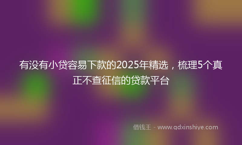 有没有小贷容易下款的2025年精选，梳理5个真正不查征信的贷款平台