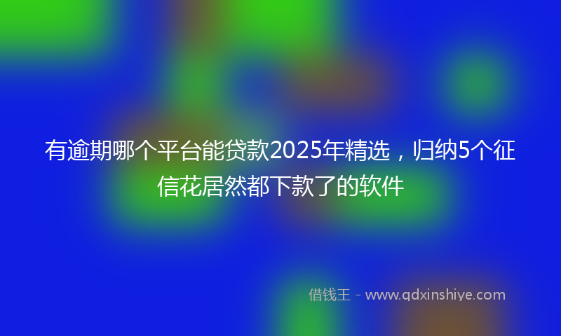 有逾期哪个平台能贷款2025年精选，归纳5个征信花居然都下款了的软件