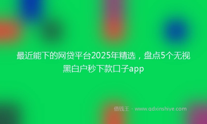 最近能下的网贷平台2025年精选，盘点5个无视黑白户秒下款口子app