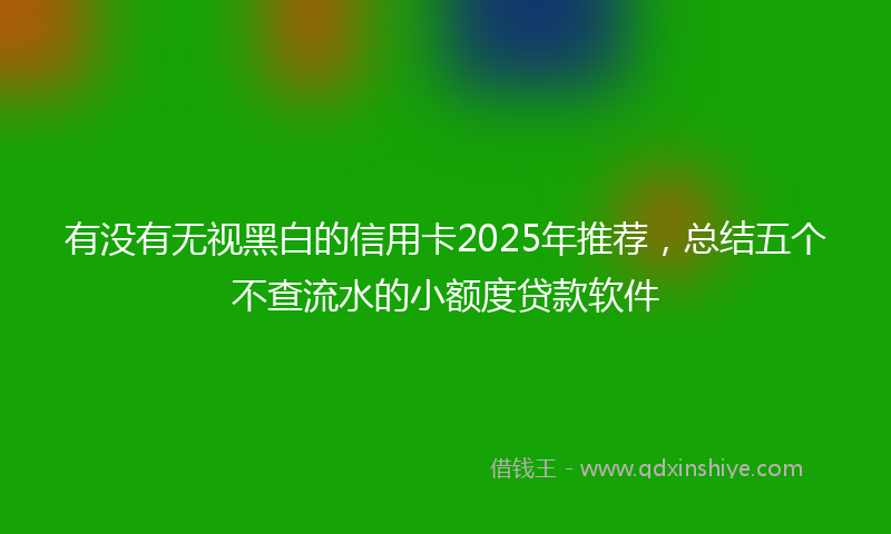 有没有无视黑白的信用卡2025年推荐，总结五个不查流水的小额度贷款软件
