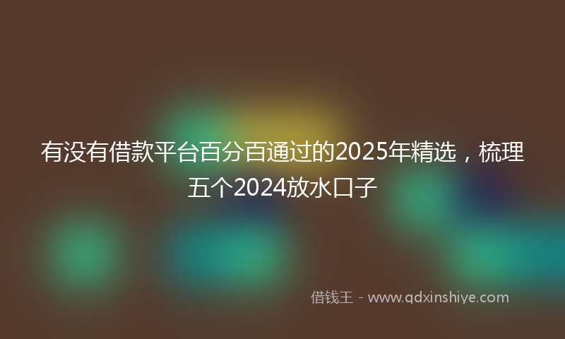 有没有借款平台百分百通过的2025年精选，梳理五个2024放水口子