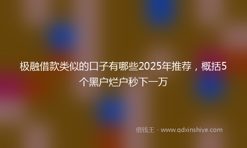 极融借款类似的口子有哪些2025年推荐，概括5个黑户烂户秒下一万
