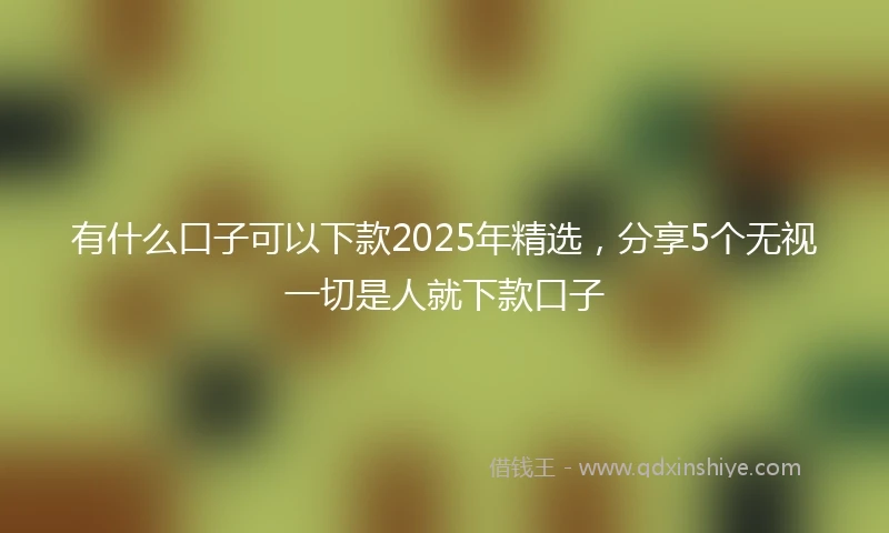 有什么口子可以下款2025年精选，分享5个无视一切是人就下款口子