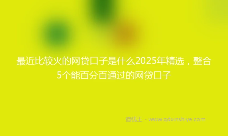 最近比较火的网贷口子是什么2025年精选,整合5个能百分百通过的网贷口子
