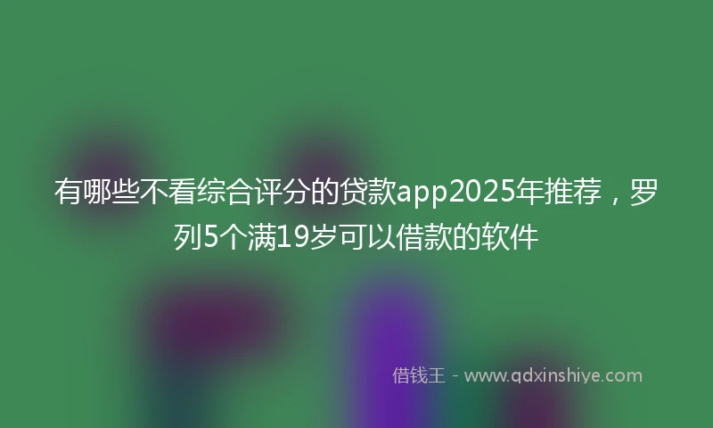 有哪些不看综合评分的贷款app2025年推荐，罗列5个满19岁可以借款的软件