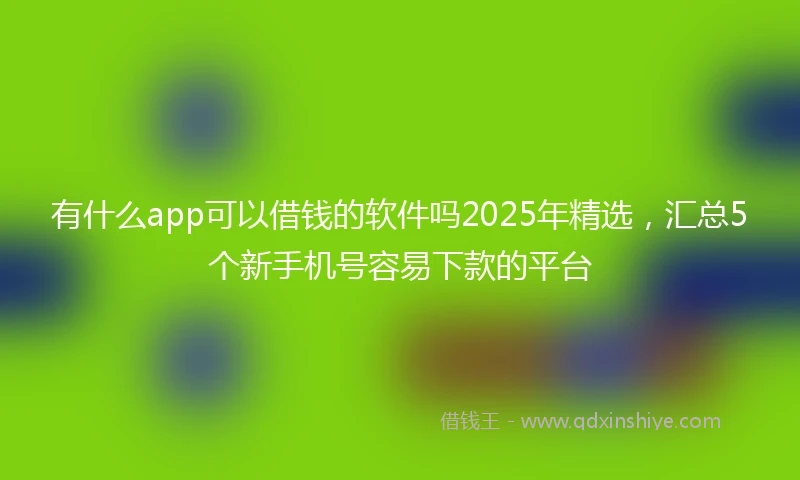 有什么app可以借钱的软件吗2025年精选,汇总5个新手机号容易下款的平台