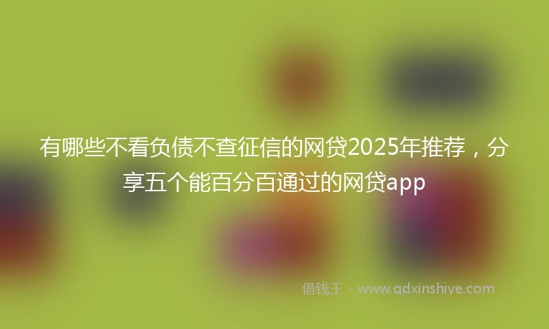 有哪些不看负债不查征信的网贷2025年推荐，分享五个能百分百通过的网贷app