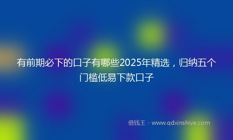 有前期必下的口子有哪些2025年精选，归纳五个门槛低易下款口子