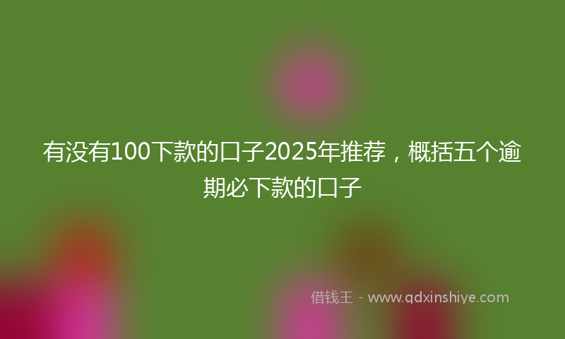有没有100下款的口子2025年推荐，概括五个逾期必下款的口子