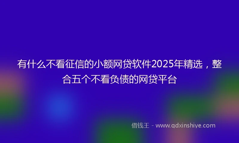 有什么不看征信的小额网贷软件2025年精选，整合五个不看负债的网贷平台