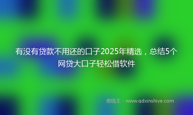 有没有贷款不用还的口子2025年精选，总结5个网贷大口子轻松借软件
