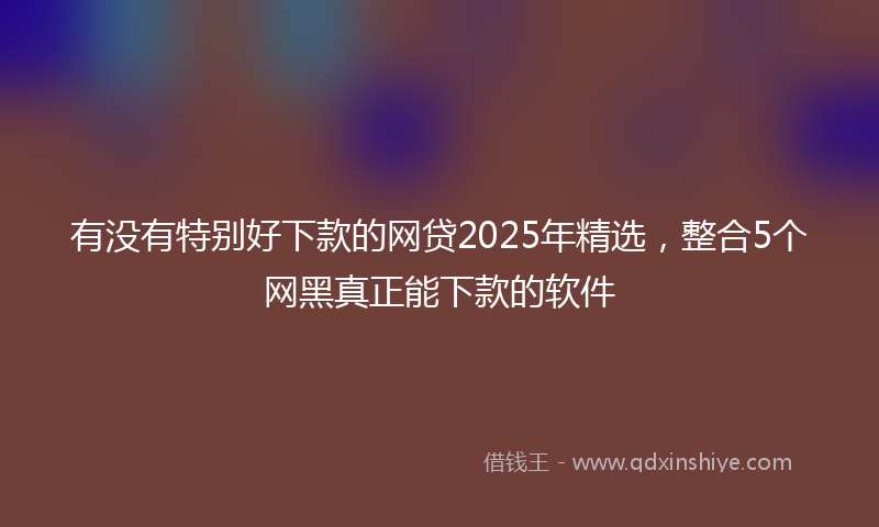 有没有特别好下款的网贷2025年精选，整合5个网黑真正能下款的软件