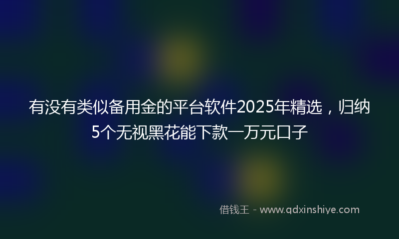 有没有类似备用金的平台软件2025年精选，归纳5个无视黑花能下款一万元口子