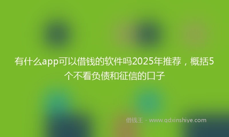 有什么app可以借钱的软件吗2025年推荐，概括5个不看负债和征信的口子