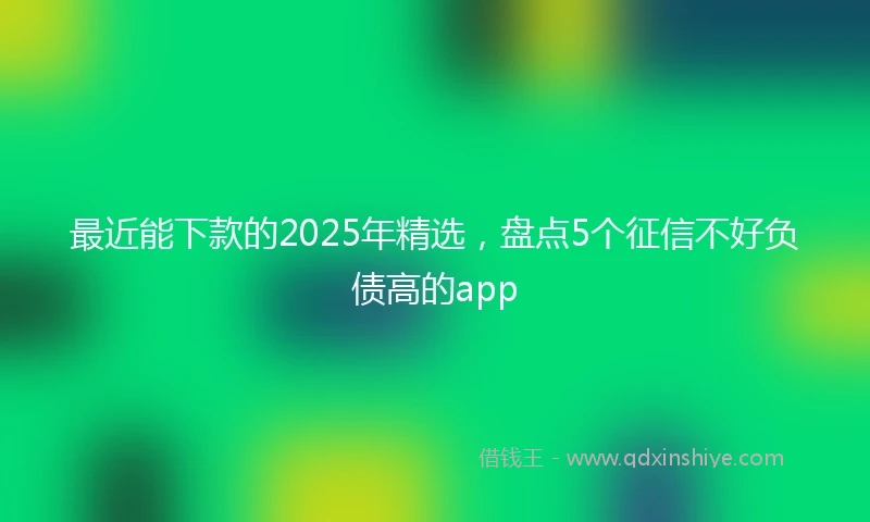 最近能下款的2025年精选，盘点5个征信不好负债高的app
