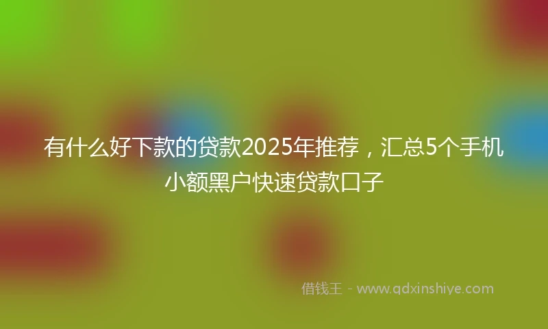 有什么好下款的贷款2025年推荐，汇总5个手机小额黑户快速贷款口子