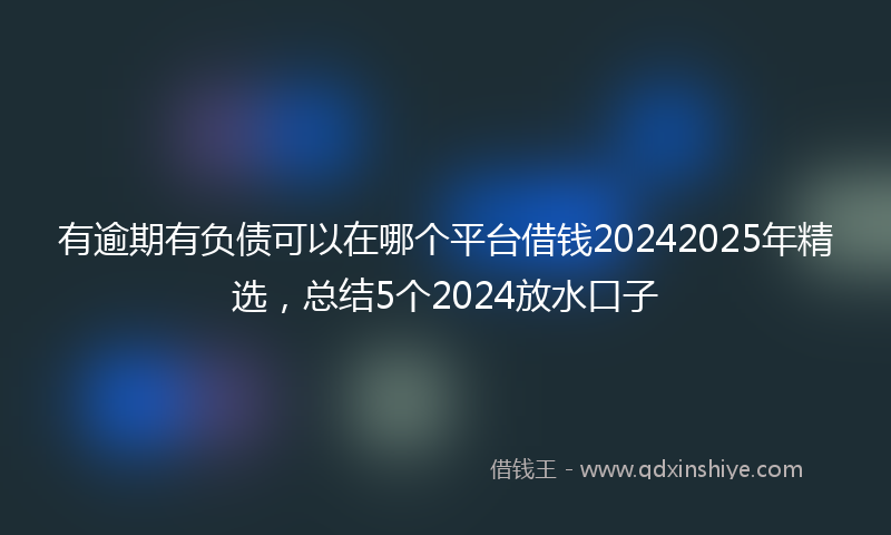 有逾期有负债可以在哪个平台借钱20242025年精选，总结5个2024放水口子