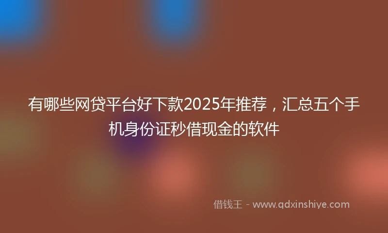 有哪些网贷平台好下款2025年推荐，汇总五个手机身份证秒借现金的软件